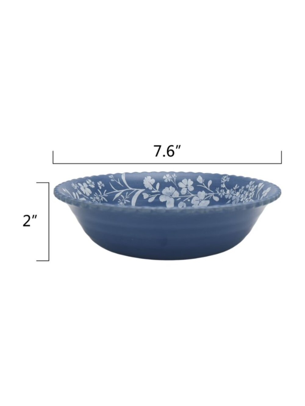 The Woman Pioneer Blue Bold Floral Daisy 12-Piece Bamboo Melamine Dinnerware - Picture 3 of 10